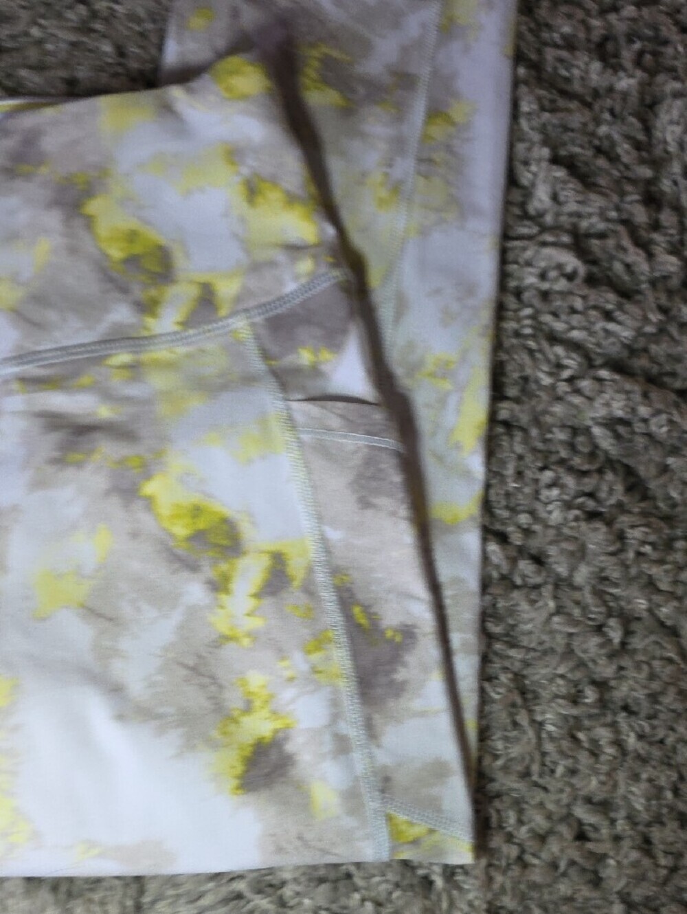 Calvin Klein Performance White Tie-Dye Ankle Leggings with Yellow & Brown - Picture 5 of 7